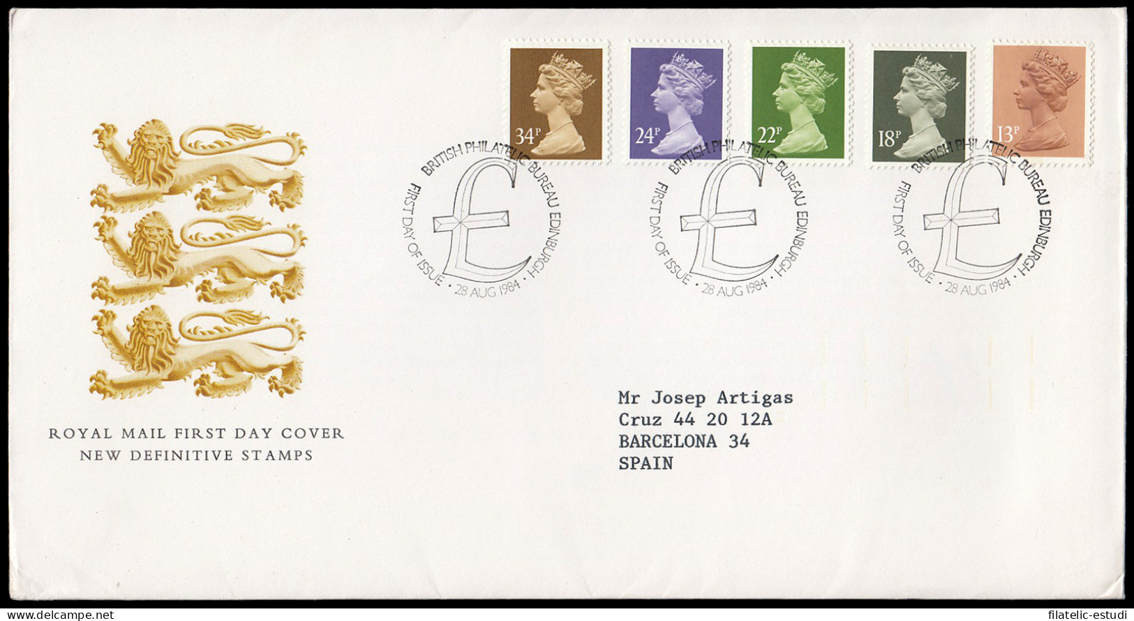 Gran Bretaña 1140/44 1984 SPD FDC Serie Reina Isabel II Sobre Primer Día Phila - Non Classés