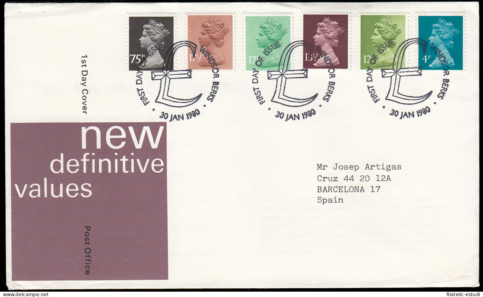 Gran Bretaña 900/08 (de La Serie) 1979-80 SPD FDC Serie Reina Isabel II Sobre  - Zonder Classificatie