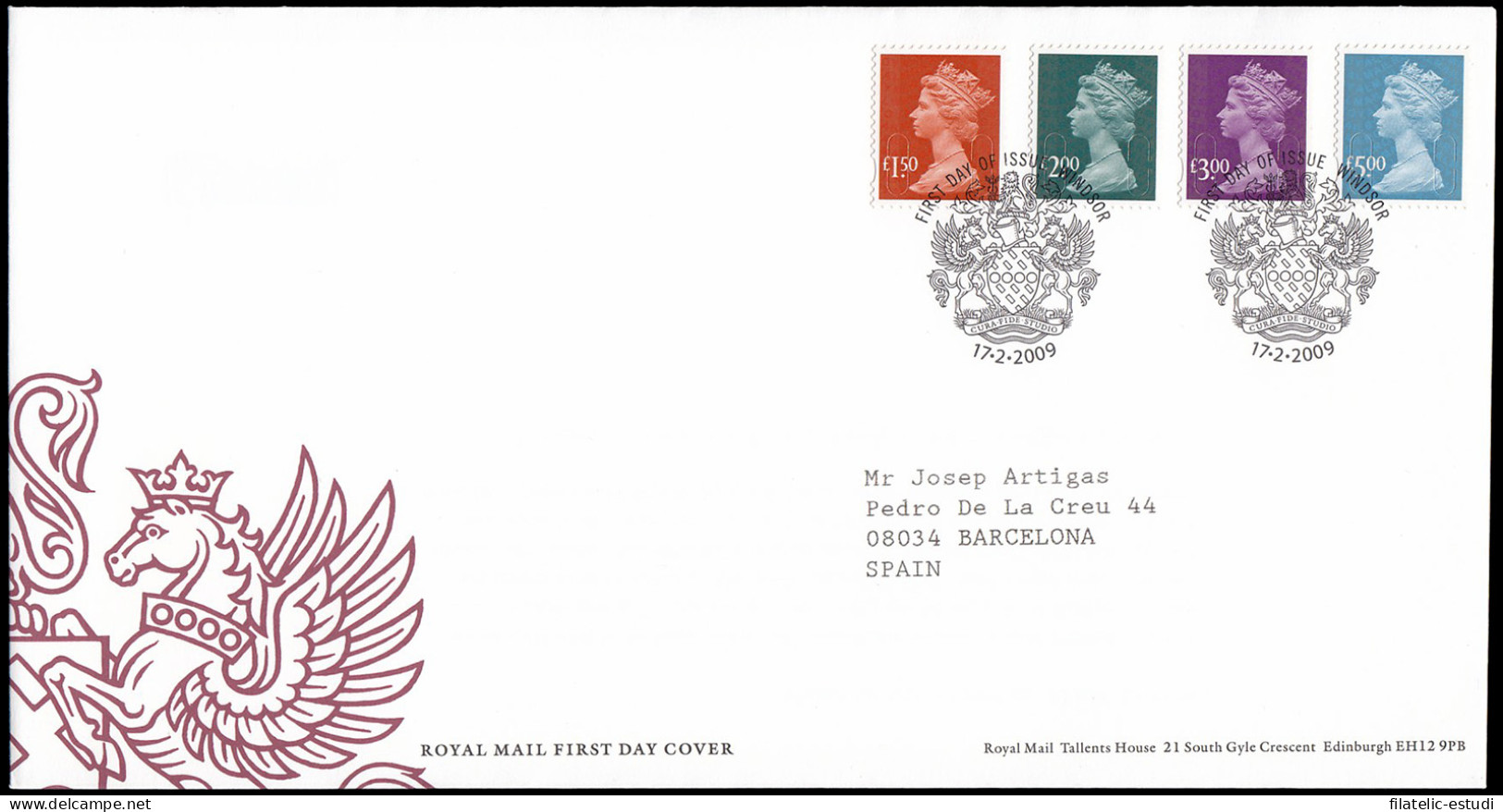 Gran Bretaña 3108/11 2009 SPD FDC Serie Reina Isabel II Sobre Primer Día Winds - Zonder Classificatie