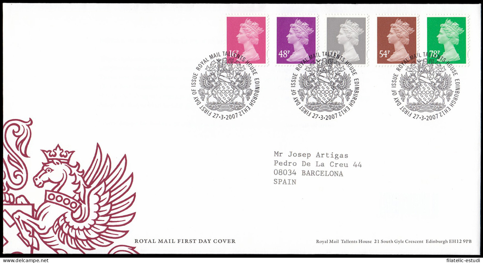 Gran Bretaña 2872/76 2007 SPD FDC Serie Reina Isabel II Sobre Primer Día Talle - Sin Clasificación