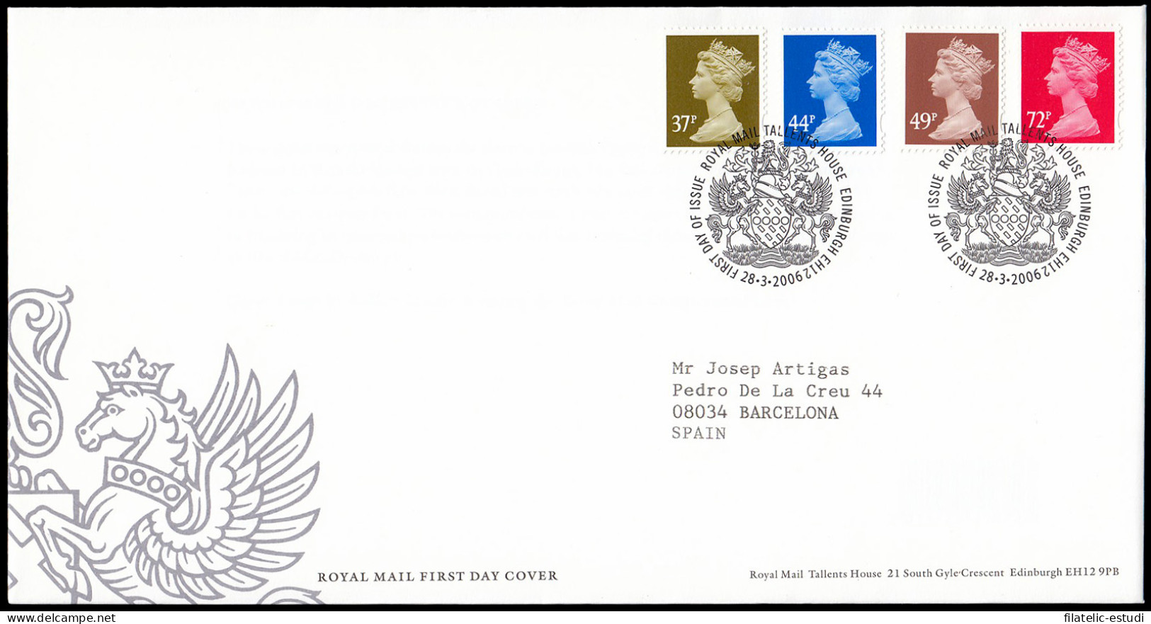 Gran Bretaña 2750/53 2006 SPD FDC Serie Reina Isabel II Sobre Primer Día Talle - Non Classés