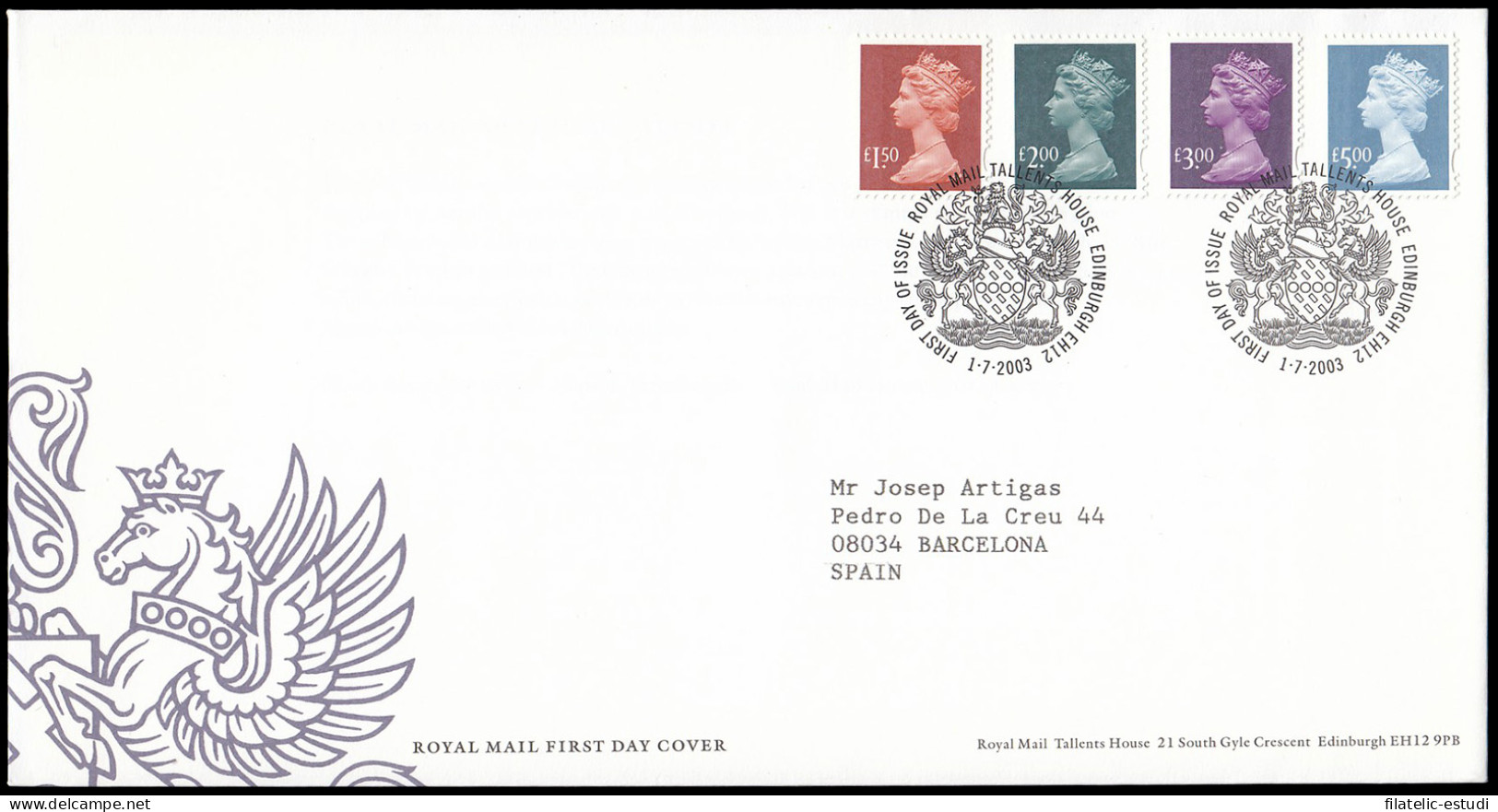 Gran Bretaña 2458/61 2003 SPD FDC Serie Reina Isabel II Sobre Primer Día Talle - Unclassified