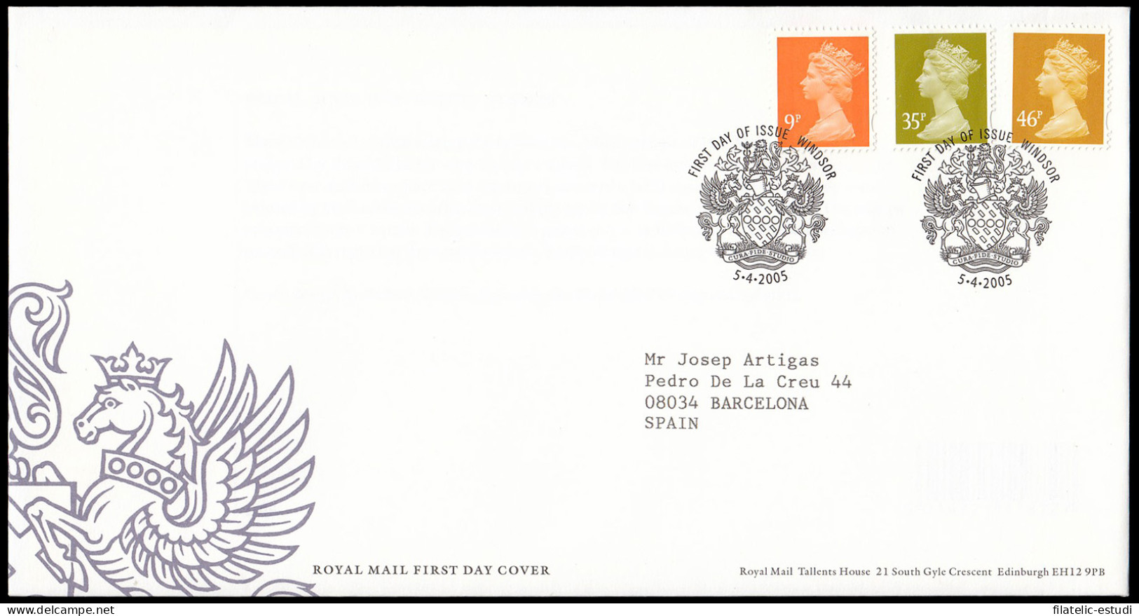 Gran Bretaña 2637/39 2005 SPD FDC Serie Reina Isabel II Sobre Primer Día Winds - Sin Clasificación