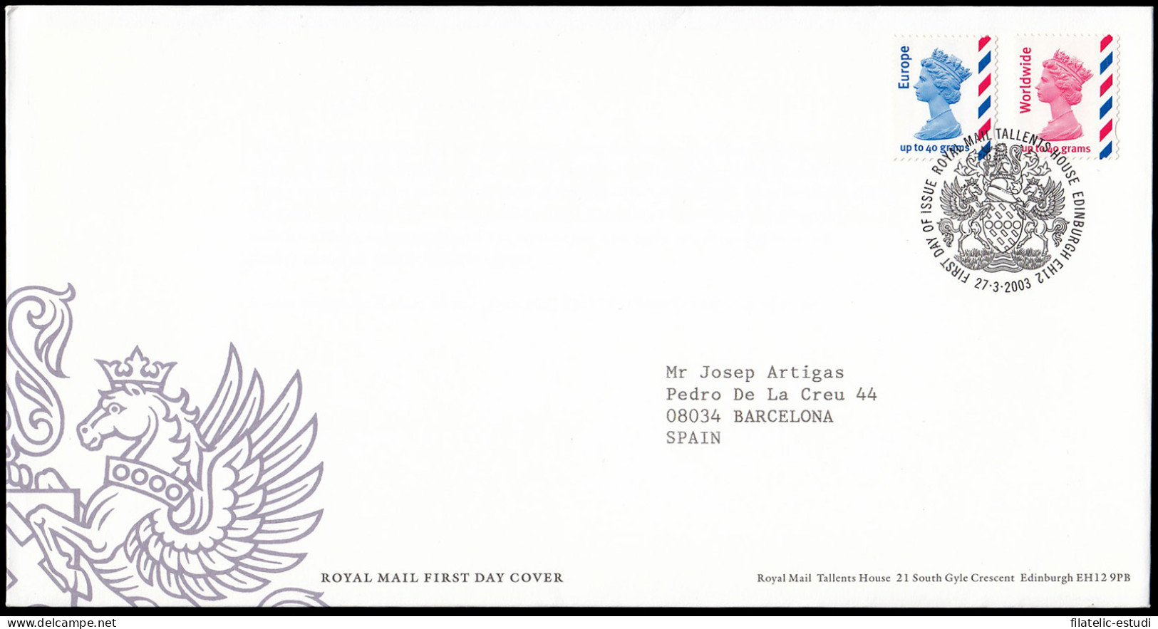 Gran Bretaña 2425/26 2003 SPD FDC Serie Reina Isabel II Sobre Primer Día Talle - Unclassified