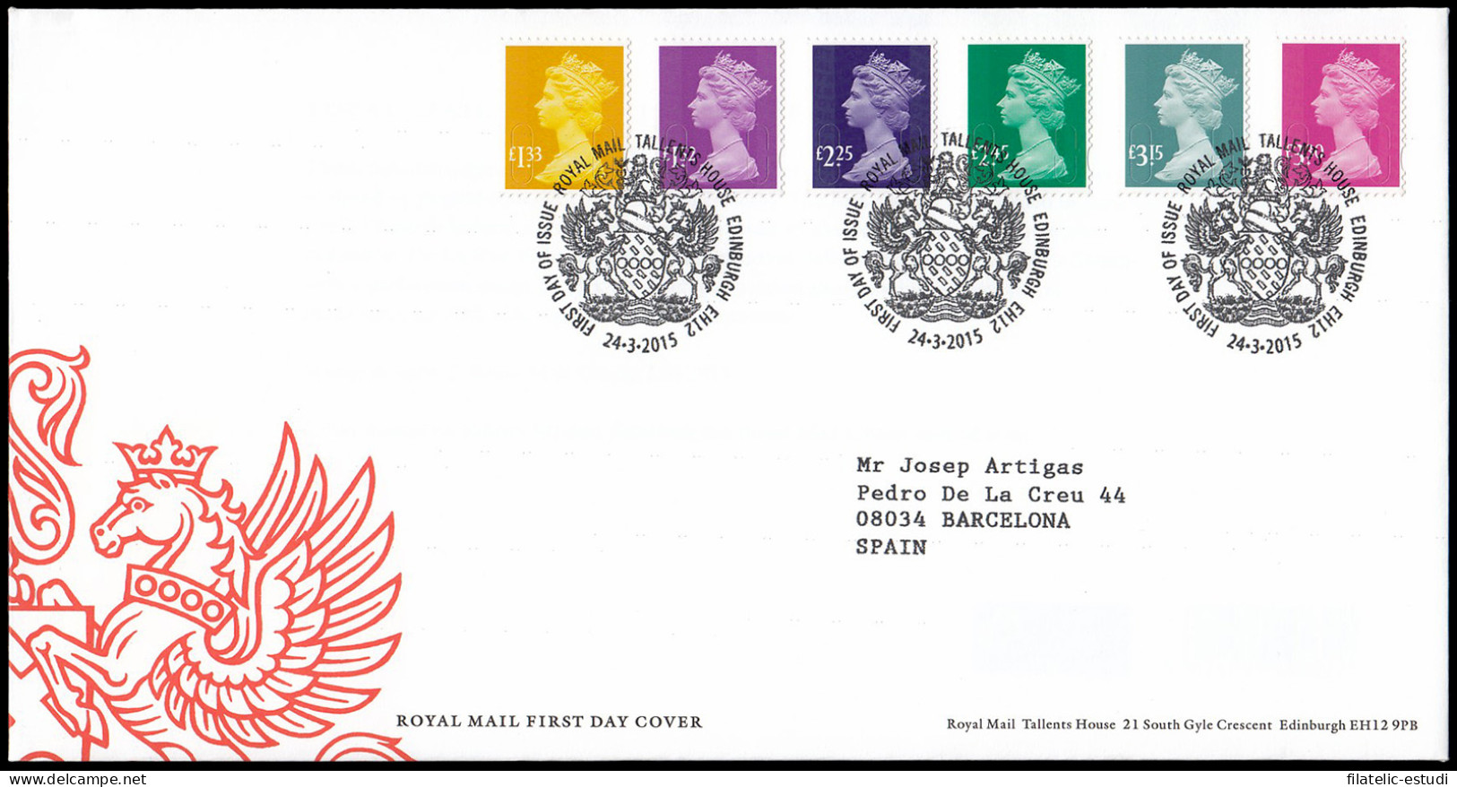 Gran Bretaña 4127/32 2015 SPD FDC Serie Reina Isabel II Sobre Primer Día Talle - Sin Clasificación