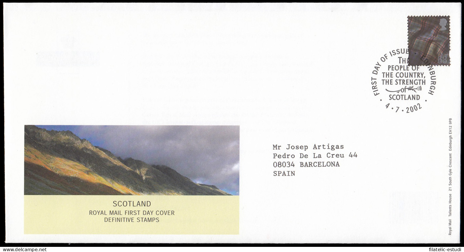 Gran Bretaña 2350 2002 SPD FDC Serie Regional Escocia Sobre Primer Día Edinbur - Zonder Classificatie