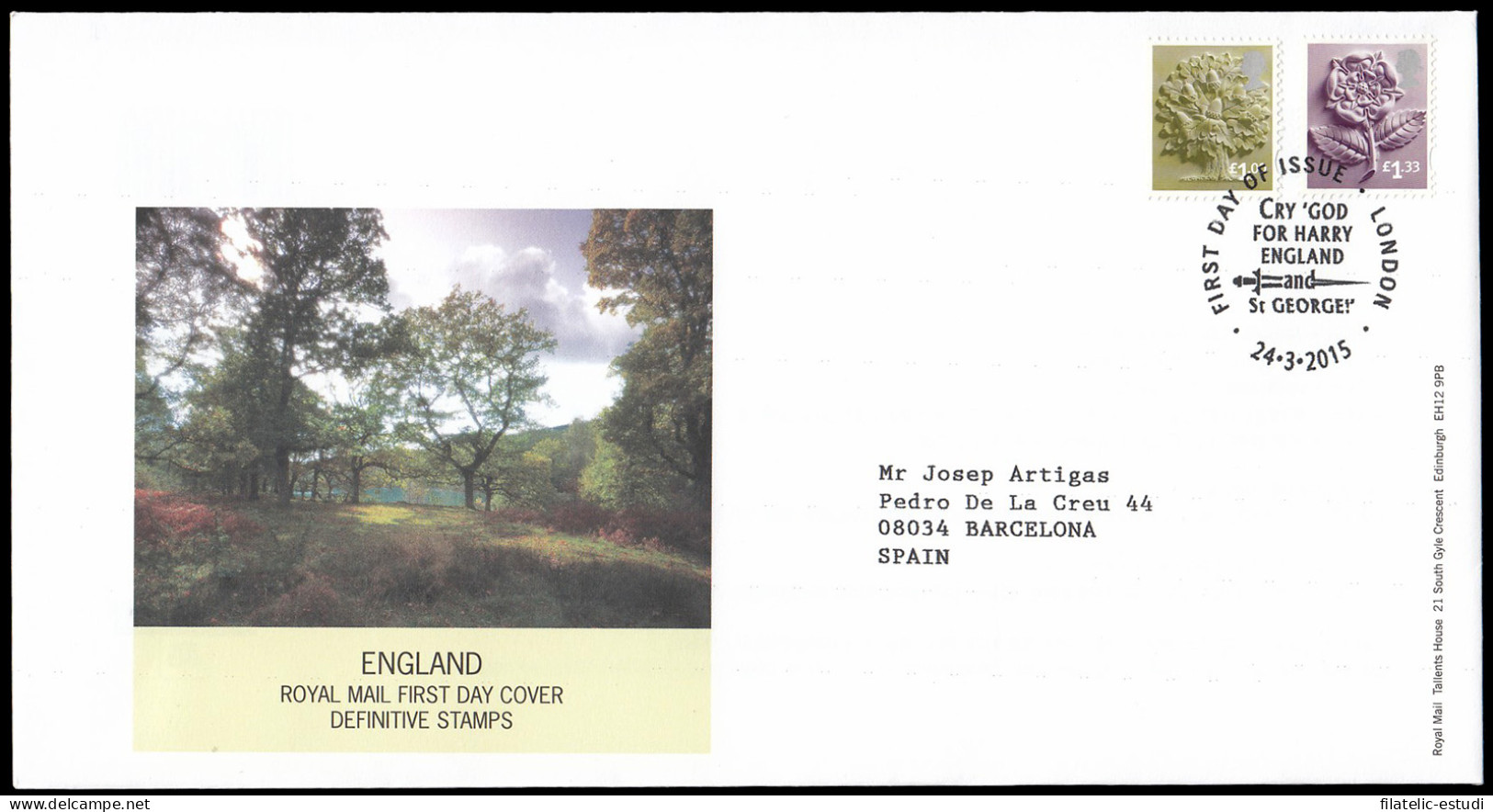 Gran Bretaña 4133/40 (de La Serie) 2015 SPD FDC Serie Regional Inglaterra Sobr - Non Classés