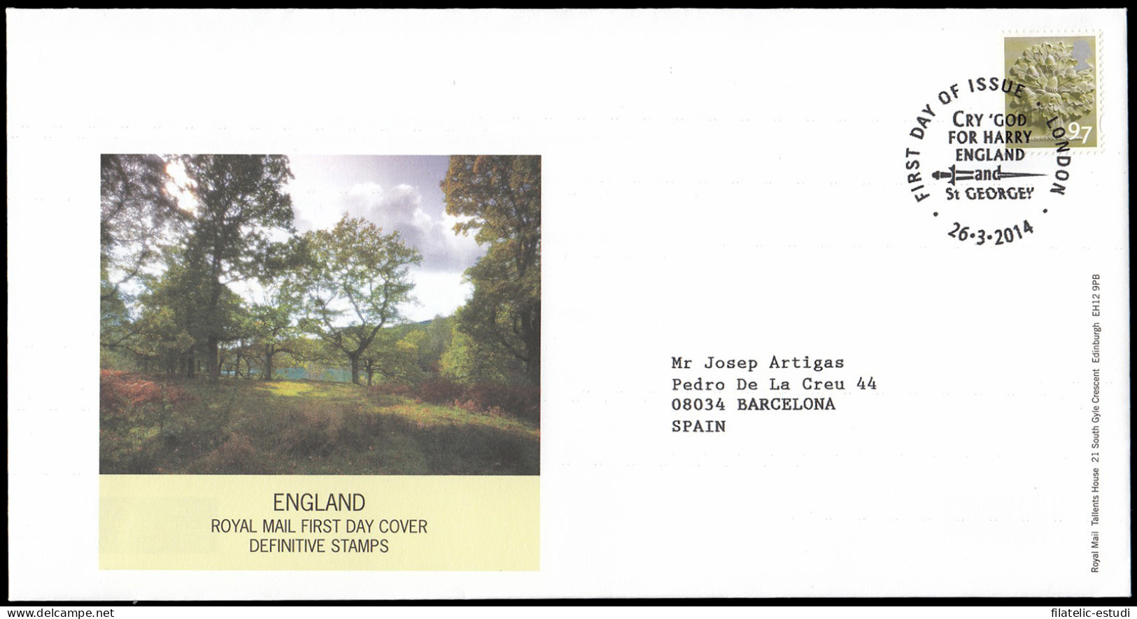 Gran Bretaña 3990 2014 SPD FDC Serie Regional Inglaterra Sobre Primer Día Lond - Unclassified