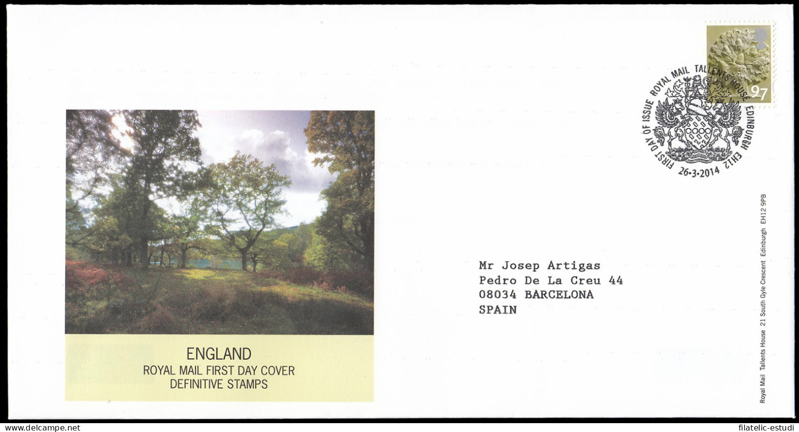 Gran Bretaña 3990 2014 SPD FDC Serie Regional Inglaterra Sobre Primer Día Tall - Zonder Classificatie