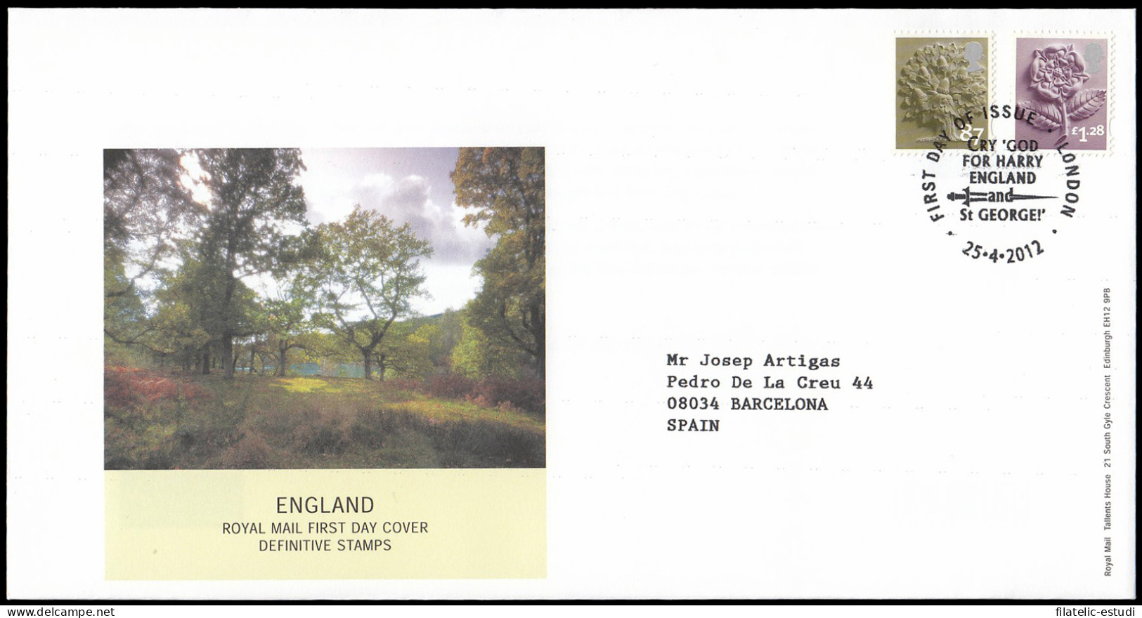 Gran Bretaña 3647/54 (de La Serie) 2012 SPD FDC Serie Regional Inglaterra Sobr - Zonder Classificatie