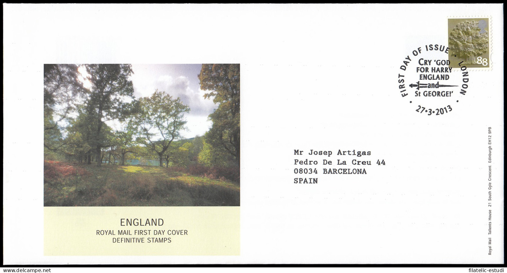 Gran Bretaña 3834 2013 SPD FDC Serie Regional Inglaterra Sobre Primer Día Lond - Non Classés