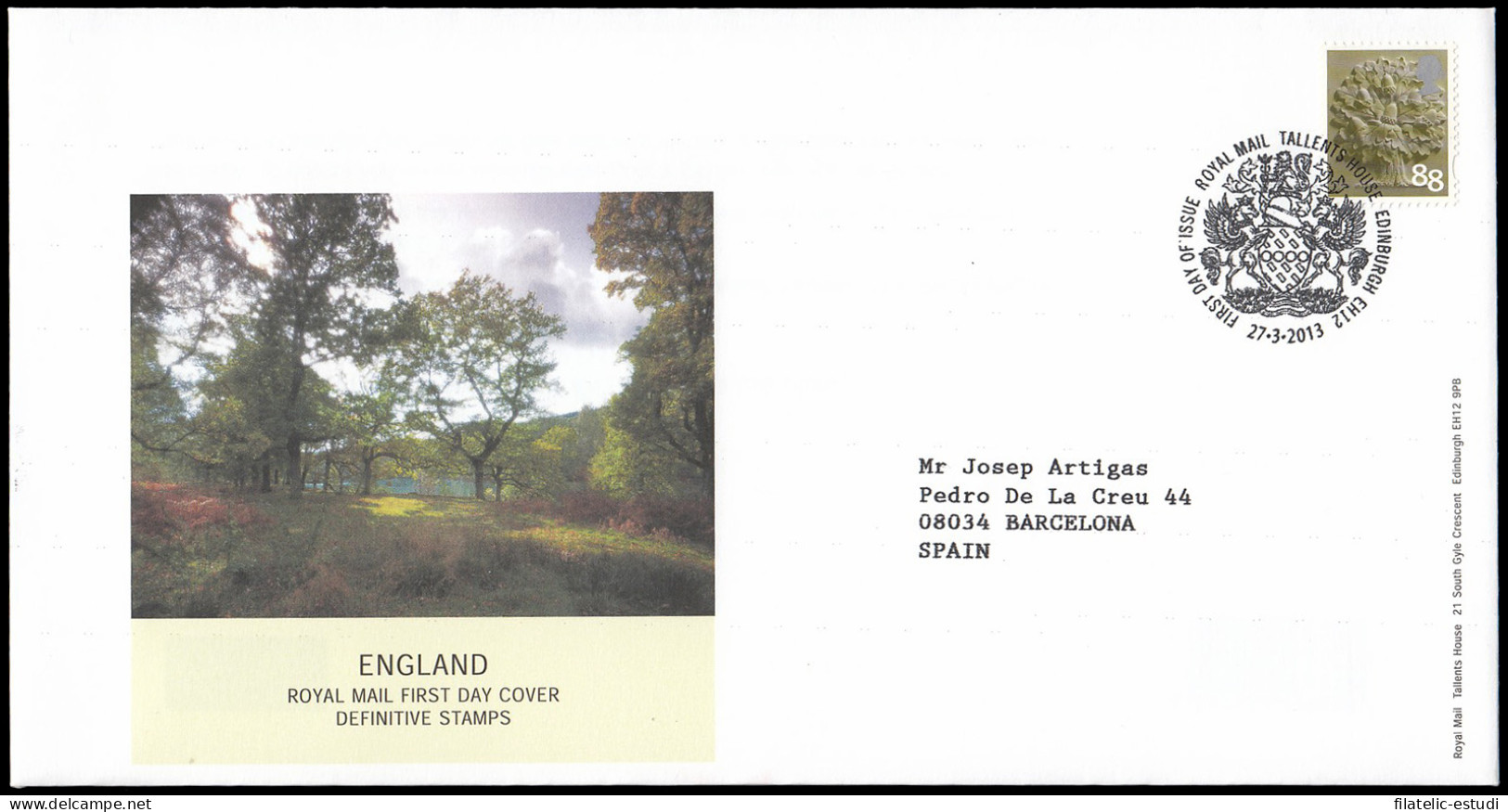 Gran Bretaña 3834 2013 SPD FDC Serie Regional Inglaterra Sobre Primer Día Tall - Ohne Zuordnung