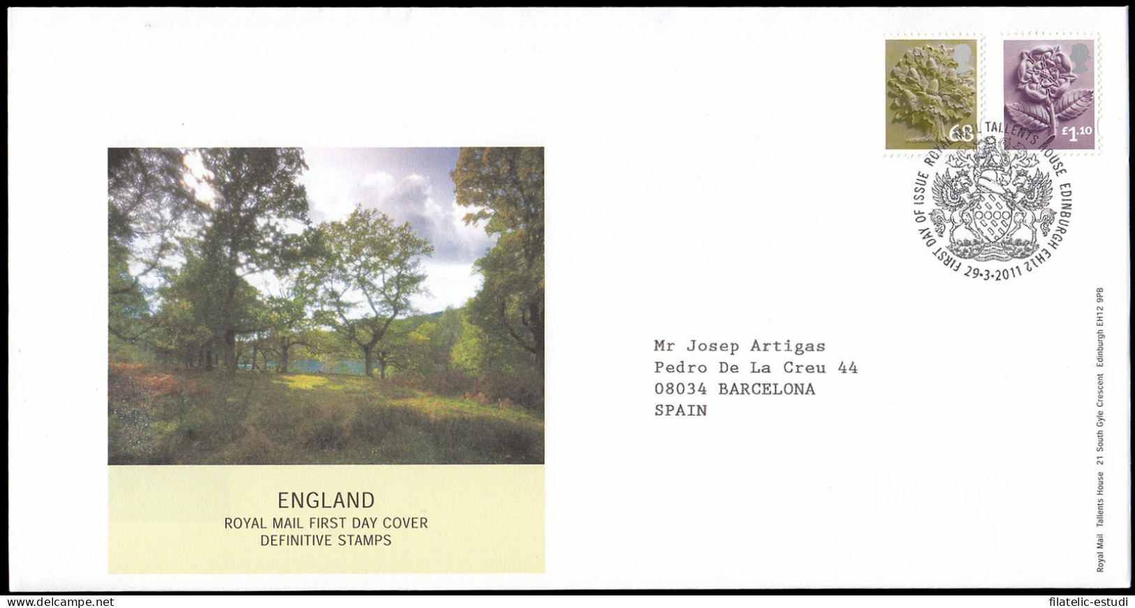 Gran Bretaña 3468/75 (de La Serie) 2011 SPD FDC Serie Regional Inglaterra Sobr - Zonder Classificatie