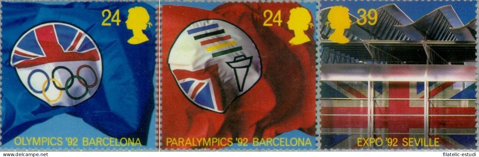 VAR1/S Gran Bretaña  UK  Nº 1621/23  1992  JJOO Y Paralímpicos-Barcelona- EXPO - Sin Clasificación