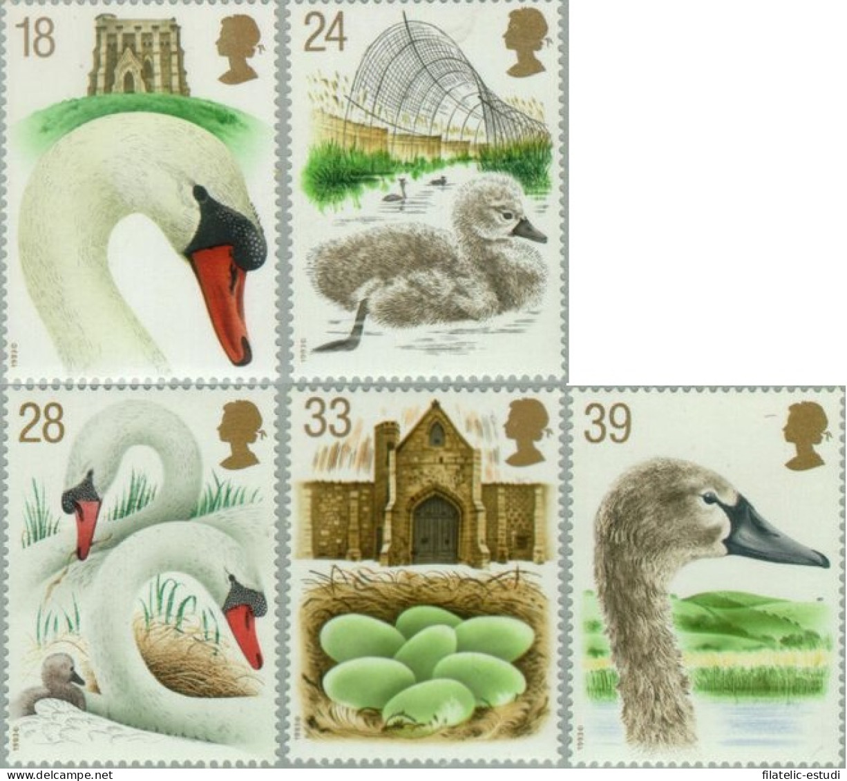 FAU5/S Gran Bretaña - 1645/49 - 1992 Fauna-cisnes-Lujo - Ohne Zuordnung