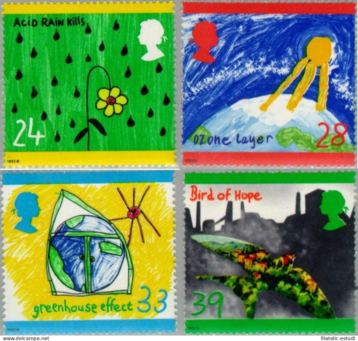 Gran Bretaña - 1633/36 - 1992 Emisión Verde-dibujos De Niños-Lujo - Ohne Zuordnung