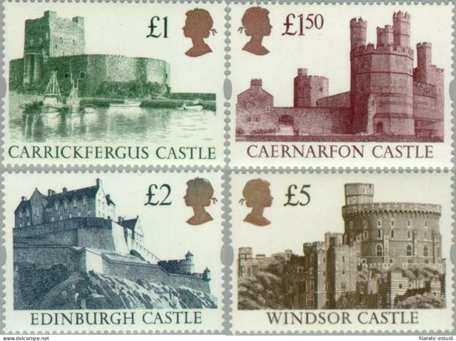Gran Bretaña - 1615/18 - 1992 Serie Castillos Británicos Lujo - Ohne Zuordnung