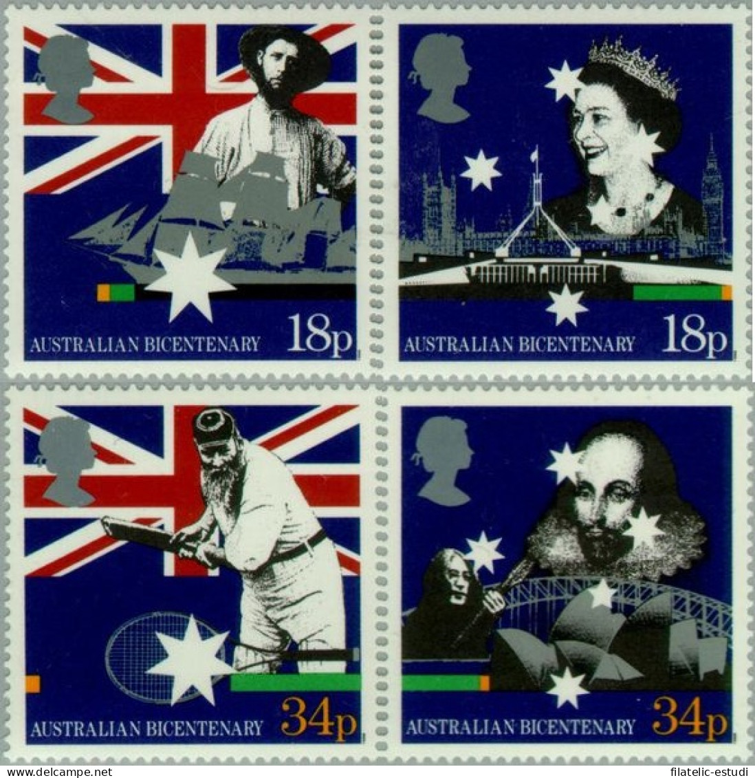 Gran Bretaña - 1315/18 - 1988 Bicentenario De Australia Lujo - Non Classés