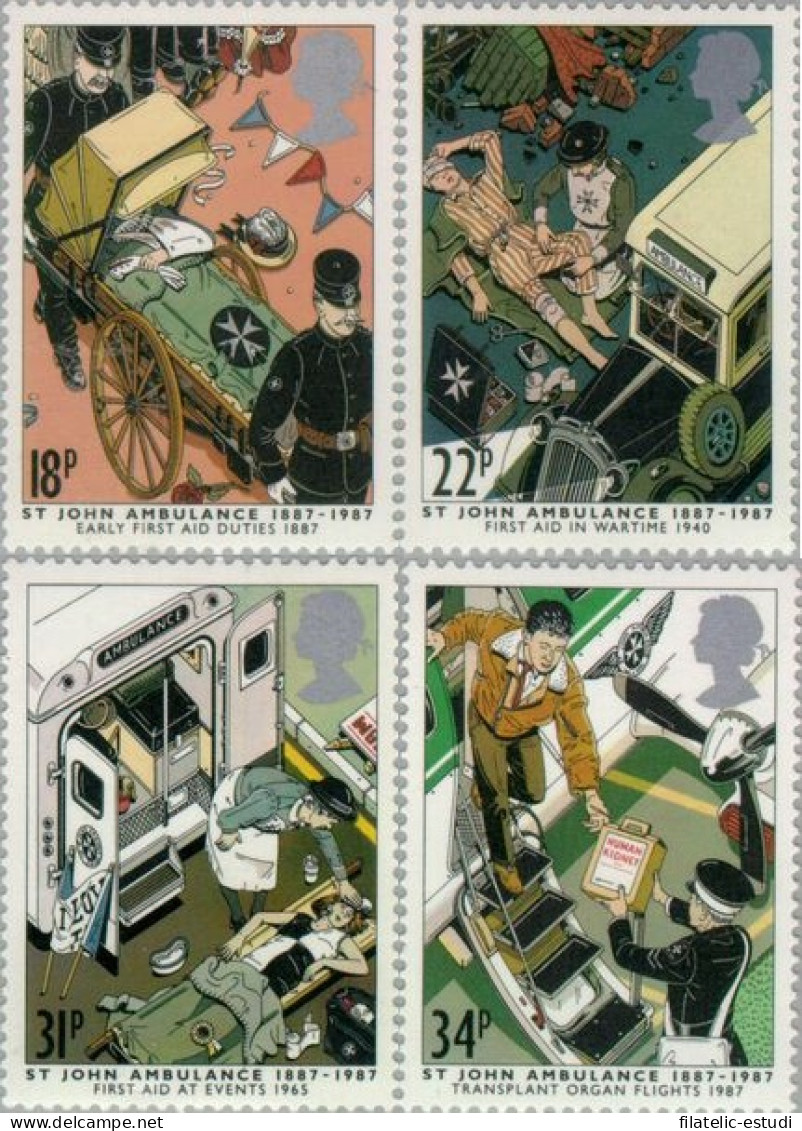 Gran Bretaña - 1270/73 - 1987 Centenario De Las Ambulancias Lujo - Non Classés