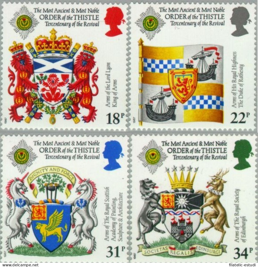 Gran Bretaña - 1274/77 - 1987 Heráldica-escudos Escoceses-Lujo - Non Classés