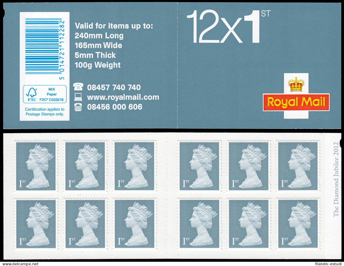 Gran Bretaña 3598 C3598-1 2012 Serie Reina Isabel II Carné MNH - Zonder Classificatie