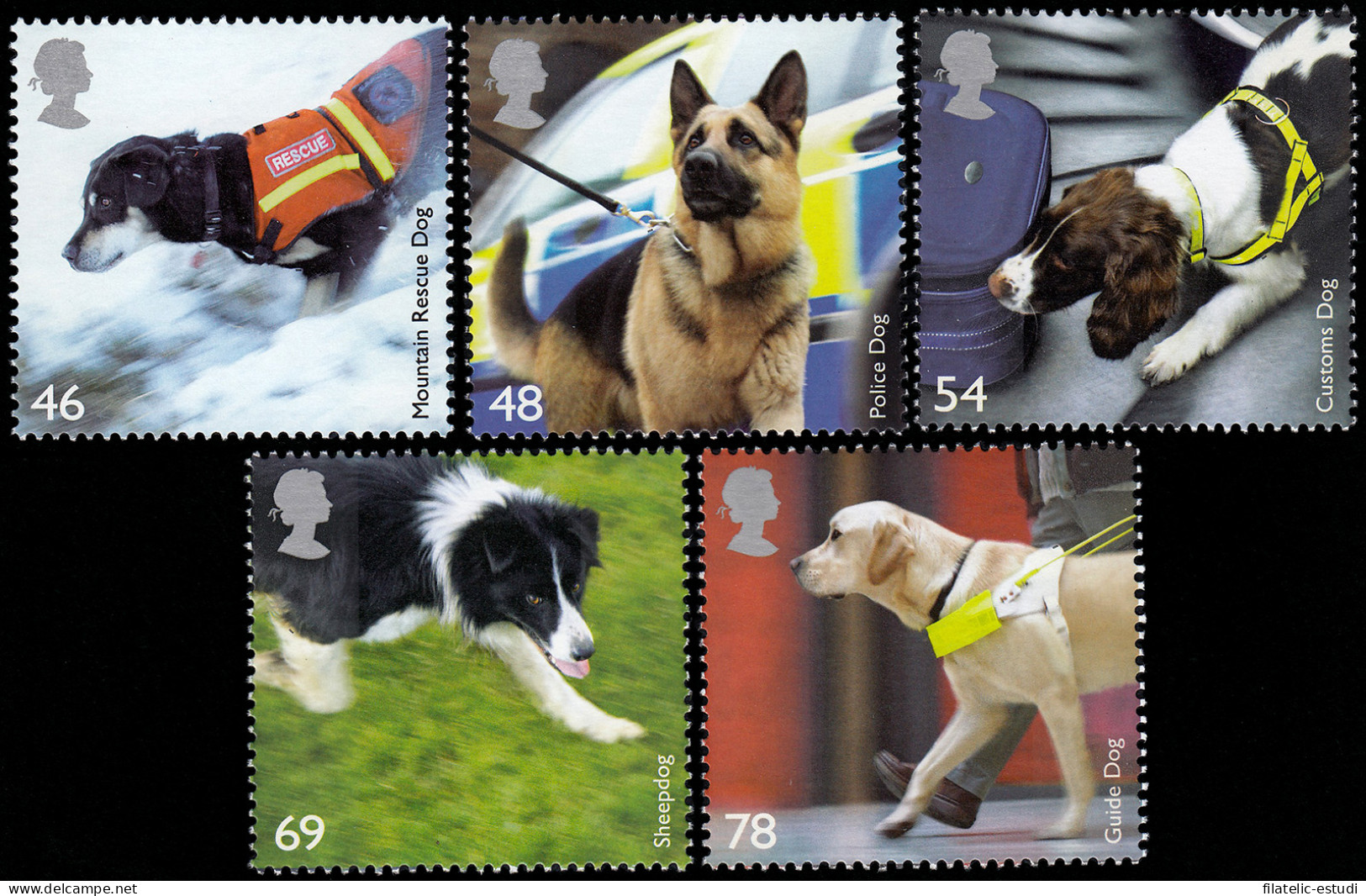 Gran Bretaña 2972/76 2008 Fauna Perros Trabajando MNH - Unclassified