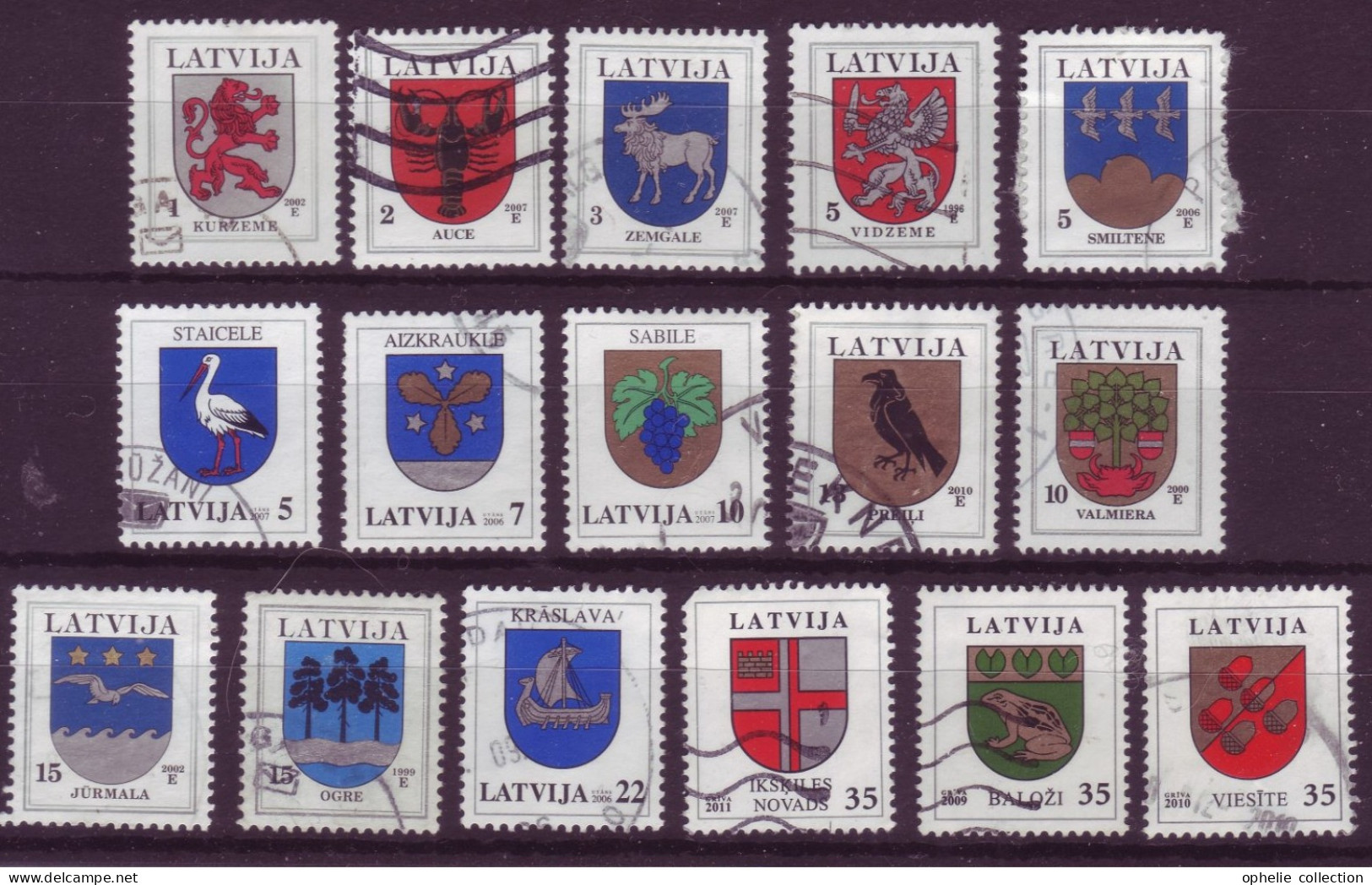 Europe - Lettonie - Ecussons - 16 Timbres Différents - 6542 - Lettland