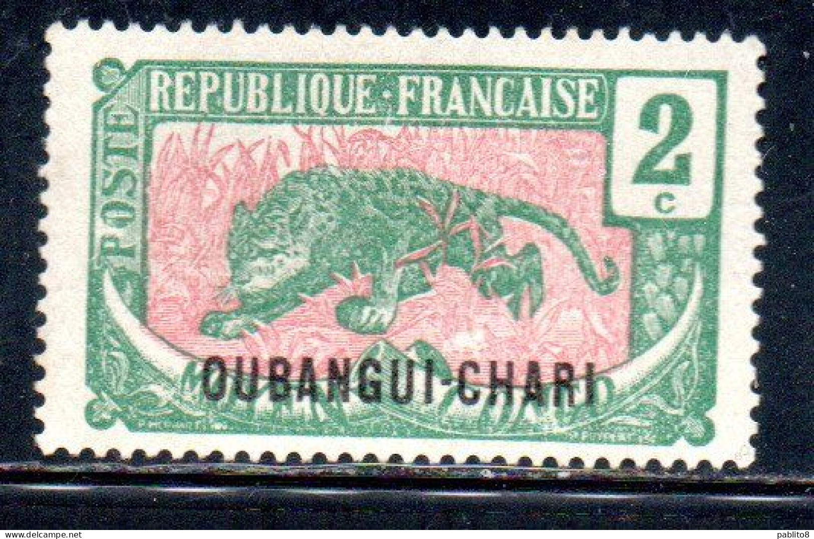 OUBANGUI CHARI UBANGI SHARI 1922 FAUNE FAUNA LEOPARD 2c MH - Ungebraucht