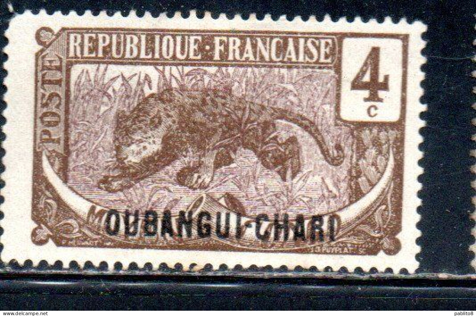 OUBANGUI CHARI UBANGI SHARI 1922 FAUNE FAUNA LEOPARD 4c MH - Unused Stamps