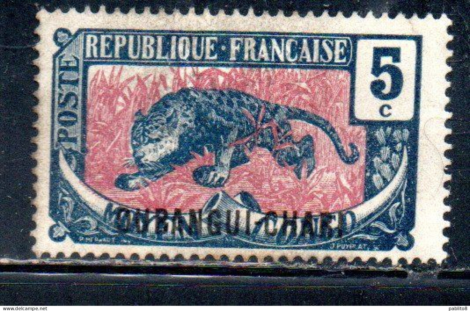 OUBANGUI CHARI UBANGI SHARI 1922 FAUNE FAUNA LEOPARD 5c MH - Nuevos