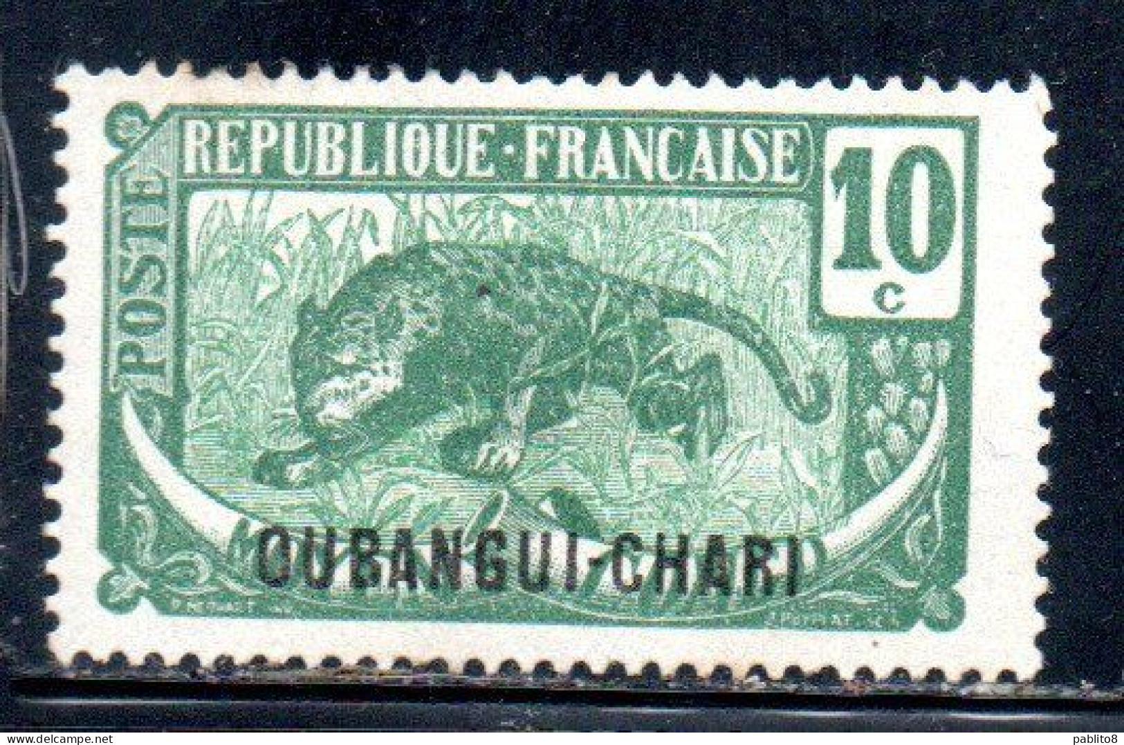 OUBANGUI CHARI UBANGI SHARI 1922 FAUNE FAUNA LEOPARD 10c MH - Nuevos