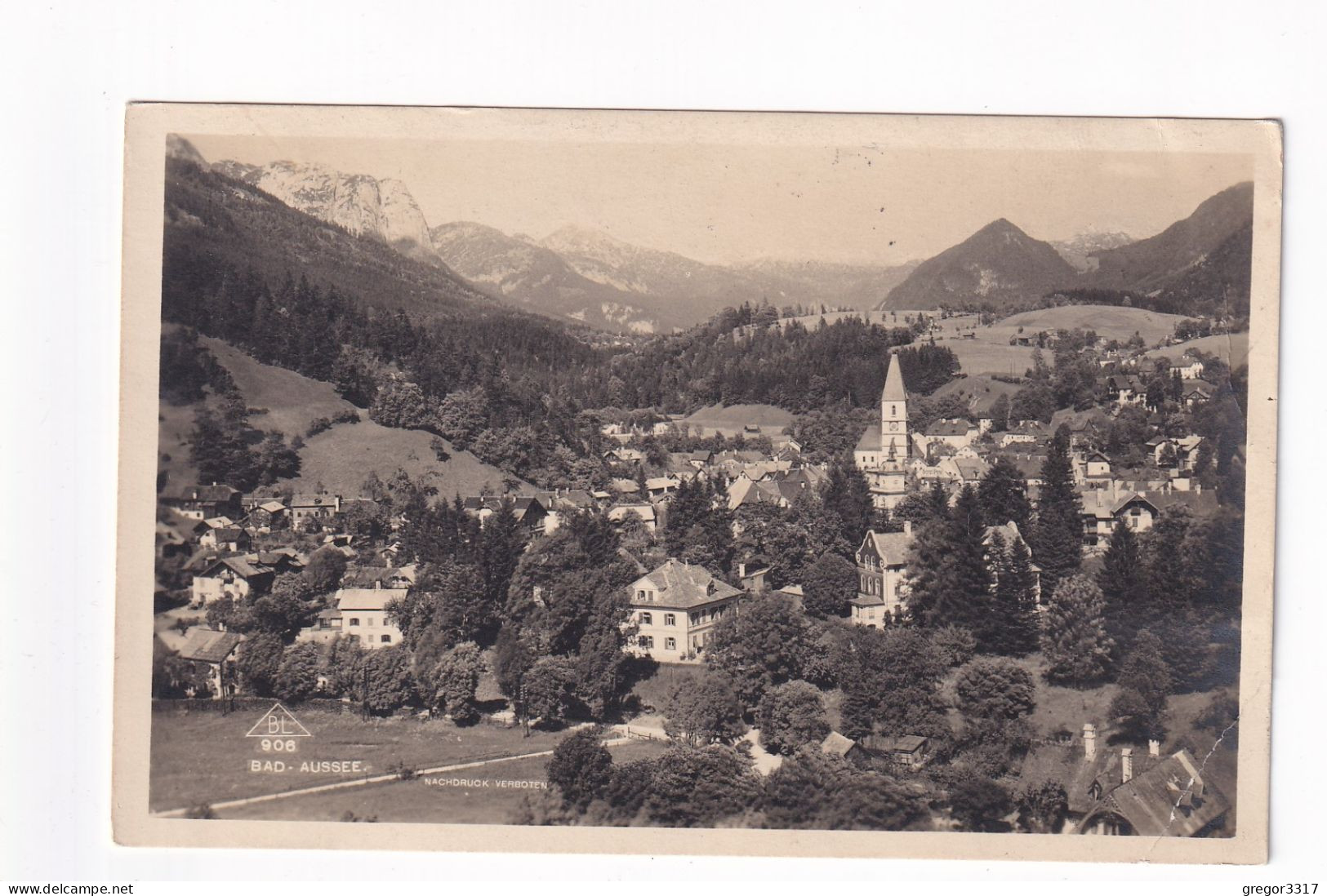 E5279)  BAD  AUSSEE - Häuser Kirche Bäume 1930 - Ausserland