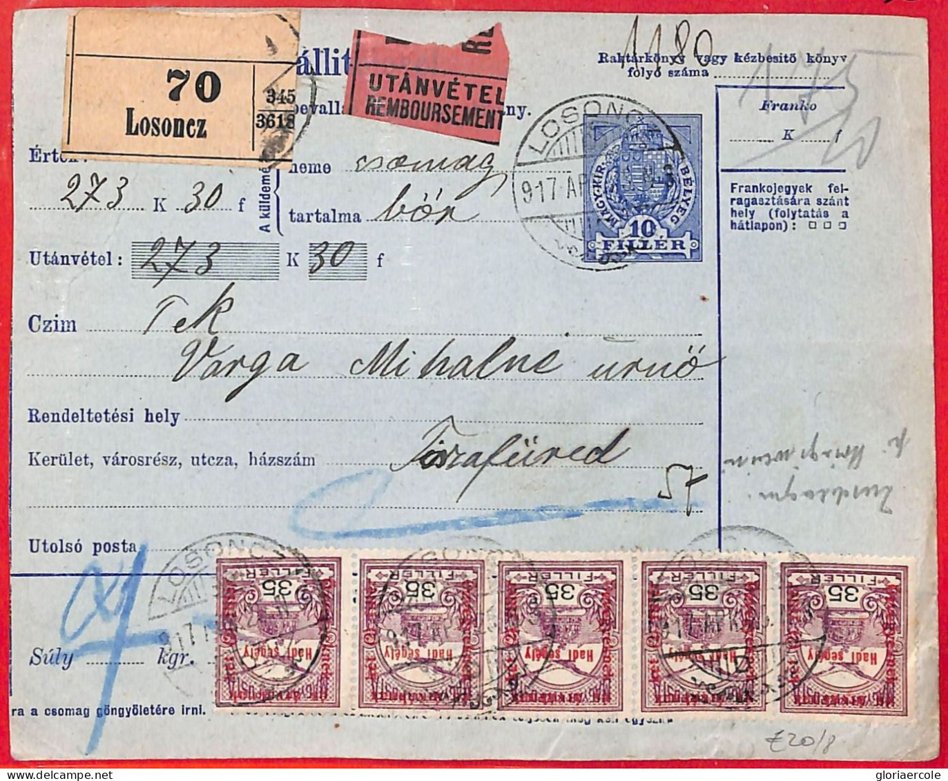 Aa2039 - HUNGARY - POSTAL HISTORY - PROFORMA Modular STATIONERY CARD - 1929 - Entiers Postaux