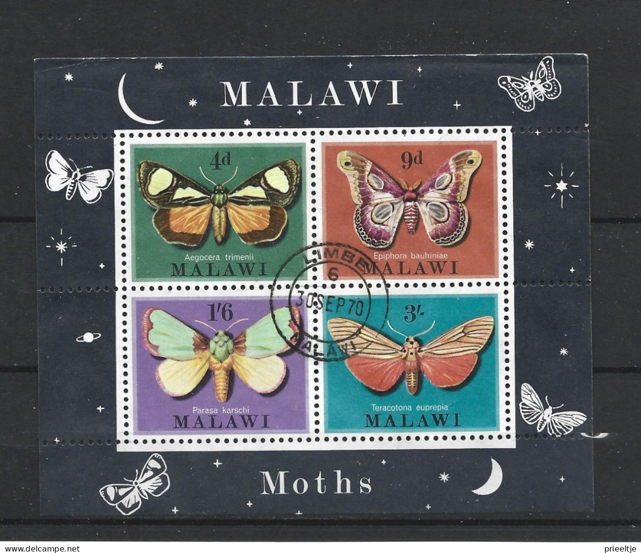 Malawi 1970 Moths S/S Y.T. BF 19 (0) - Malawi (1964-...)
