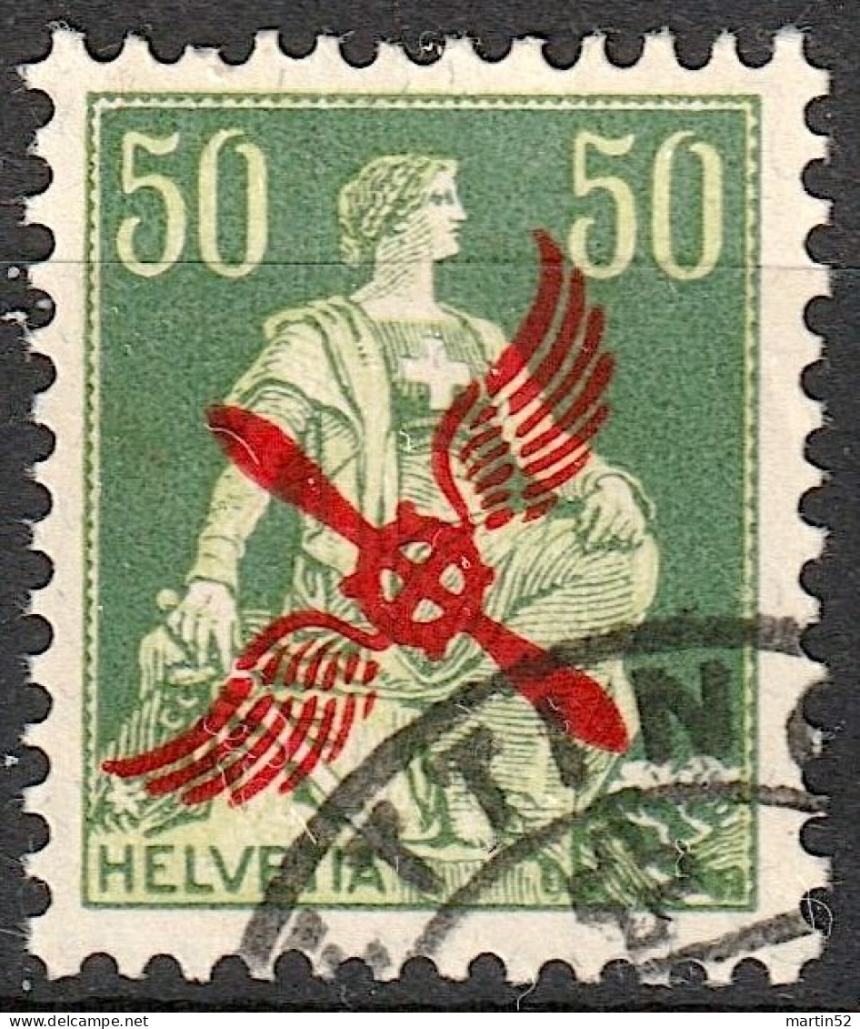 Schweiz Suisse 1919: ERSTE Flugmarke Zu F 2 Mi 145 Yv 1er Timbre Avion Mit Eck-⊙ Von WETTINGEN + (Zu CHF 200.00) - Usati