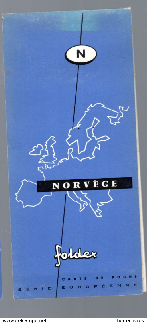 FOLDEX  Grande Carte Dépliante NORVEGE  Sd Fin Années 50   (PPP46622 /N) - Cartes Routières