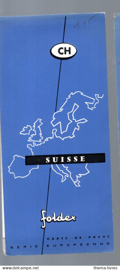 FOLDEX  Grande Carte Dépliante SUISSE  Sd Fin Années 50   (PPP46622 /CH) - Strassenkarten