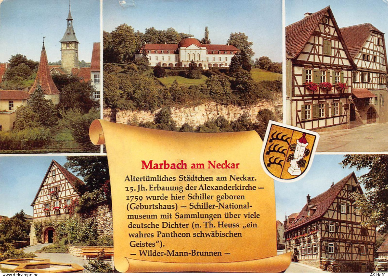 Marbach Am Neckar - Mehrbildkarte Mit Chronik - Marbach