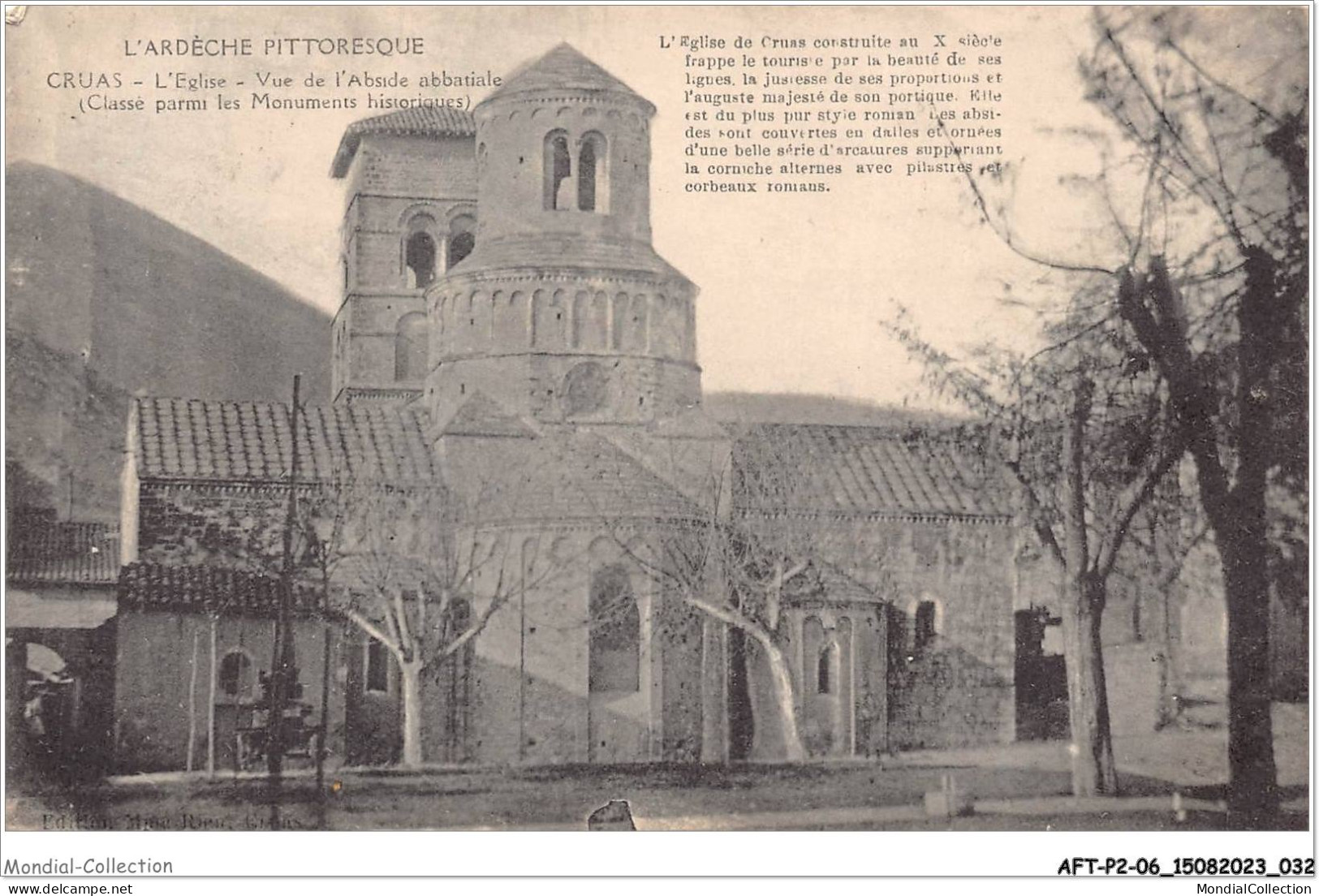 AFTP2-07-0117 - Cruas - L'église - Vue De L'abside Abbatiale - Le Pouzin
