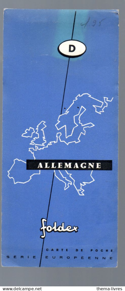 FOLDEX  Grande Carte Dépliante ALLEMAGNE 1957  (PPP46622 /D) - Cartes Routières