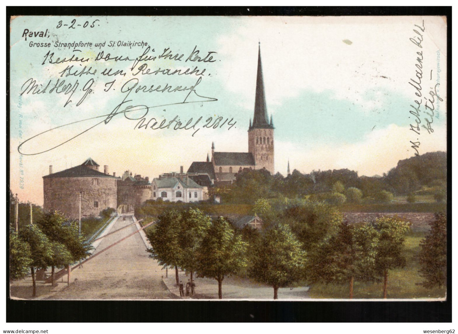 Reval/ Tallinn Gr Strandpforte Und Olai- Kirche 1905 - Estonia