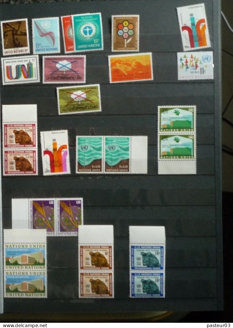 Nations Unies Collection Nombre Important De Timbres Et Blocs Et  Plus 16 Feuillets Drapeaux - Unused Stamps