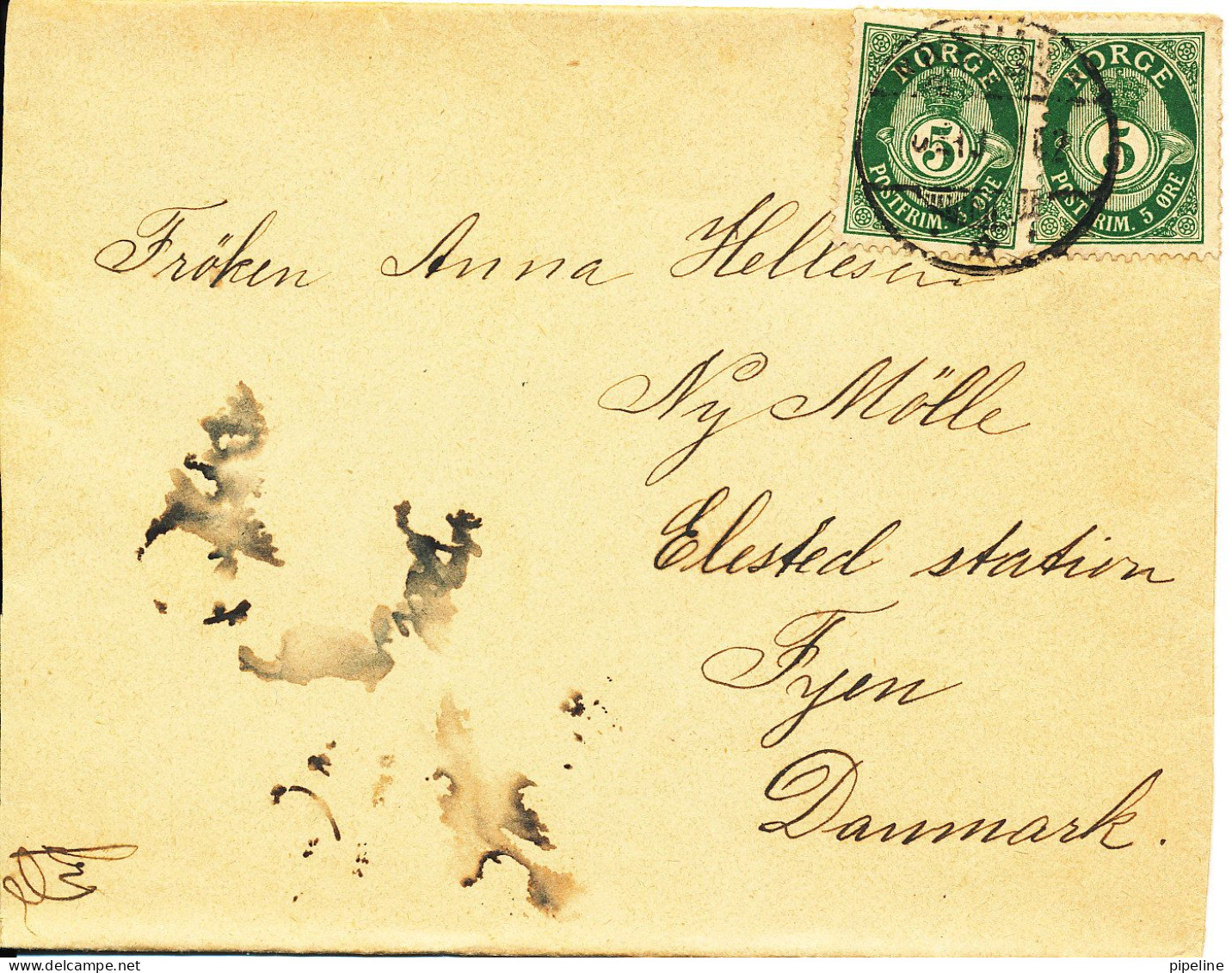 Norway Old Cover Sent To Denmark - Lettres & Documents