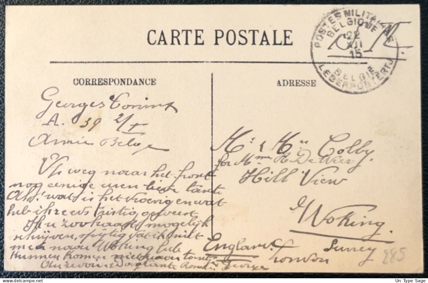 Belgique, Divers Sur CPA (bateau) - Cachet POSTE MILITAIRE BELGIQUE 22.12.1915 - (B121) - Esercito