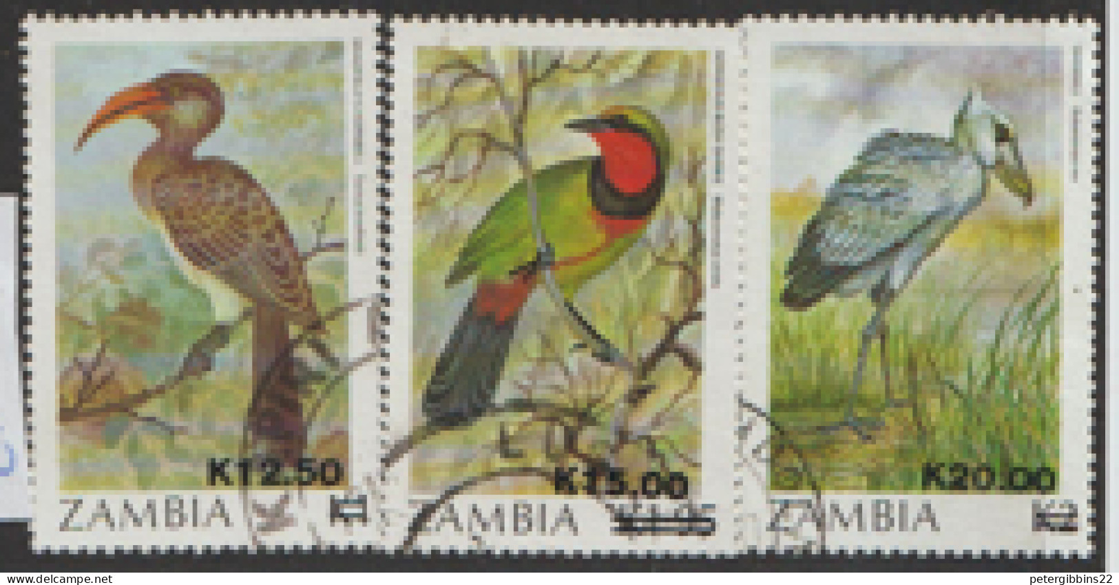 Zambia  1989  SG 592-4  Birds   Fine Used - Zambie (1965-...)