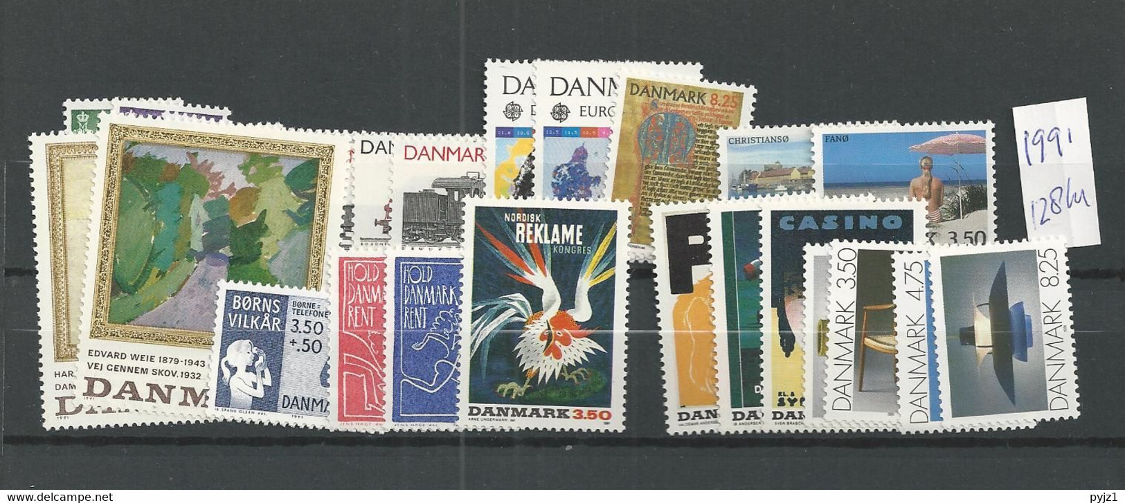 1991 MNH Denmark, Year Complete, Postfris** - Annate Complete