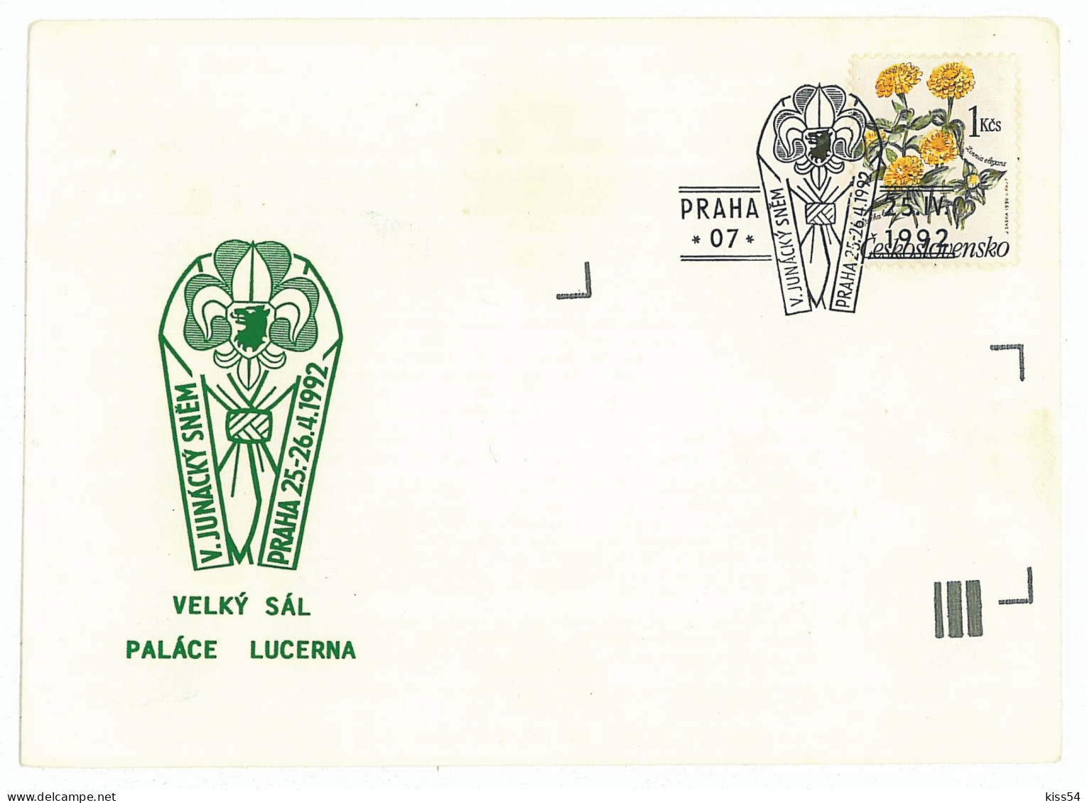 SC 14 - 1107 CZECH, Scout - Cover - 1992 - Covers & Documents