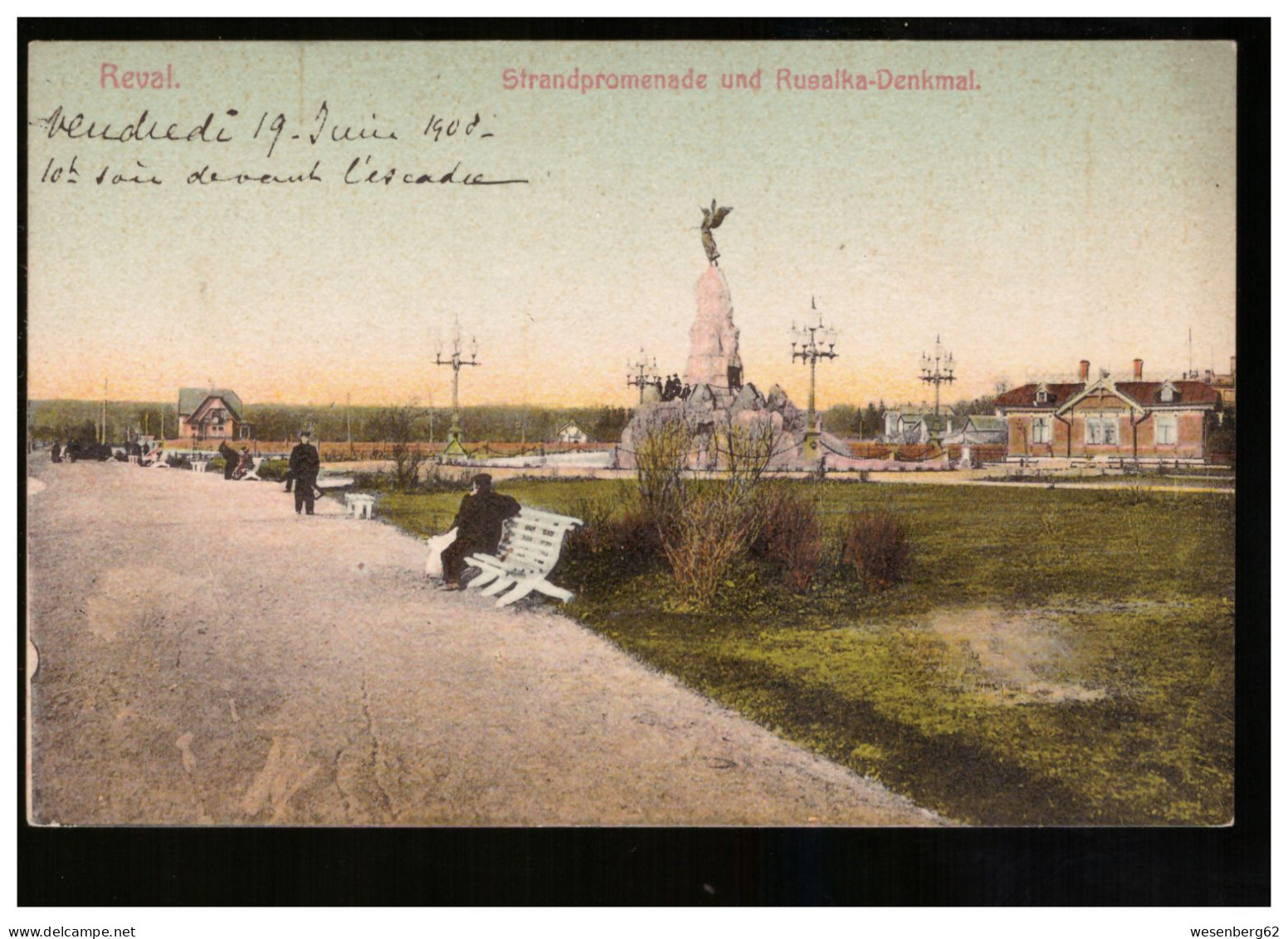 Reval/ Tallinn Strandpromenade Und Russalka- Denkmal  Ca 1910 - Estonia