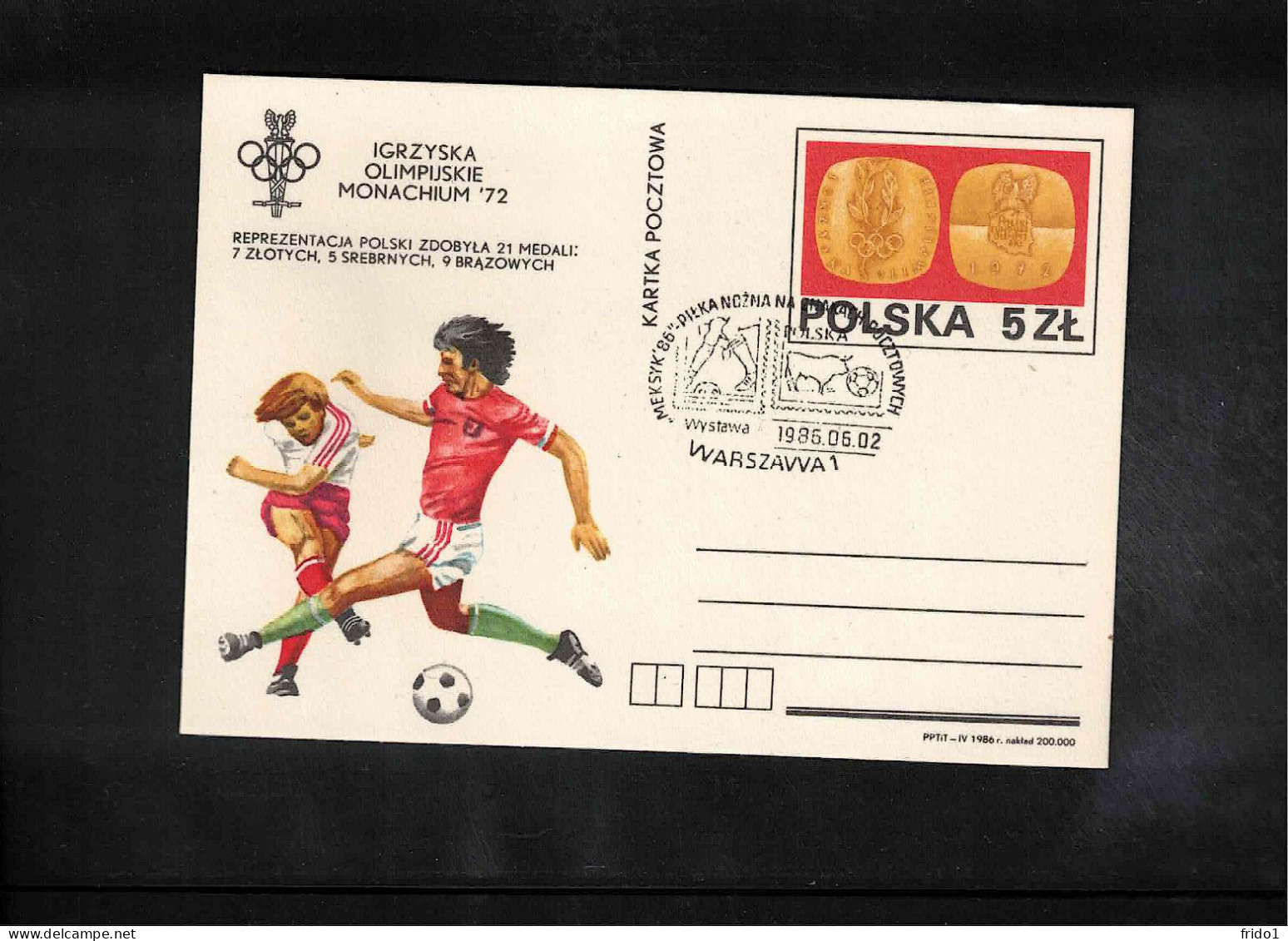 Poland / Polska 1986 World Football Cup Mexico - Olympic Games Muenchen Interesting Postcard - 1986 – Mexico