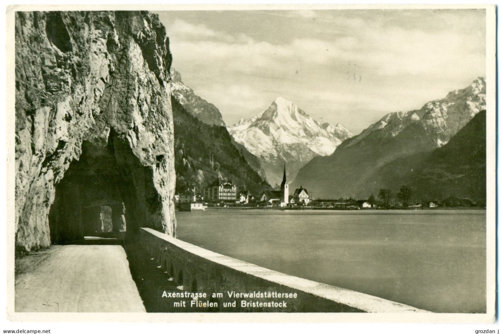 Axenstrasse Am Vierwaldstättersee Mit Flüelen Und Bristenstock, Switzerland - Flüelen